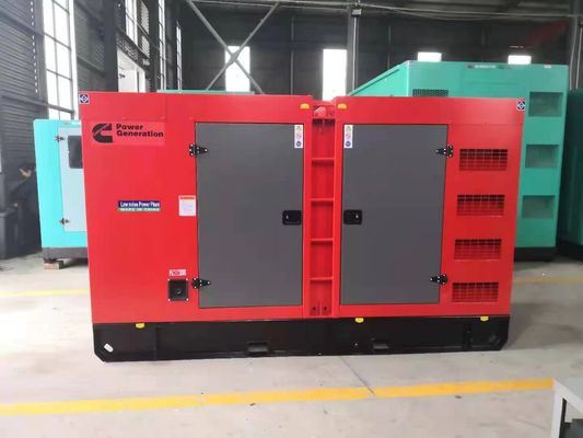 Red Silent Diesel Generator Set ISO9001 Base Type Electric Generating Set